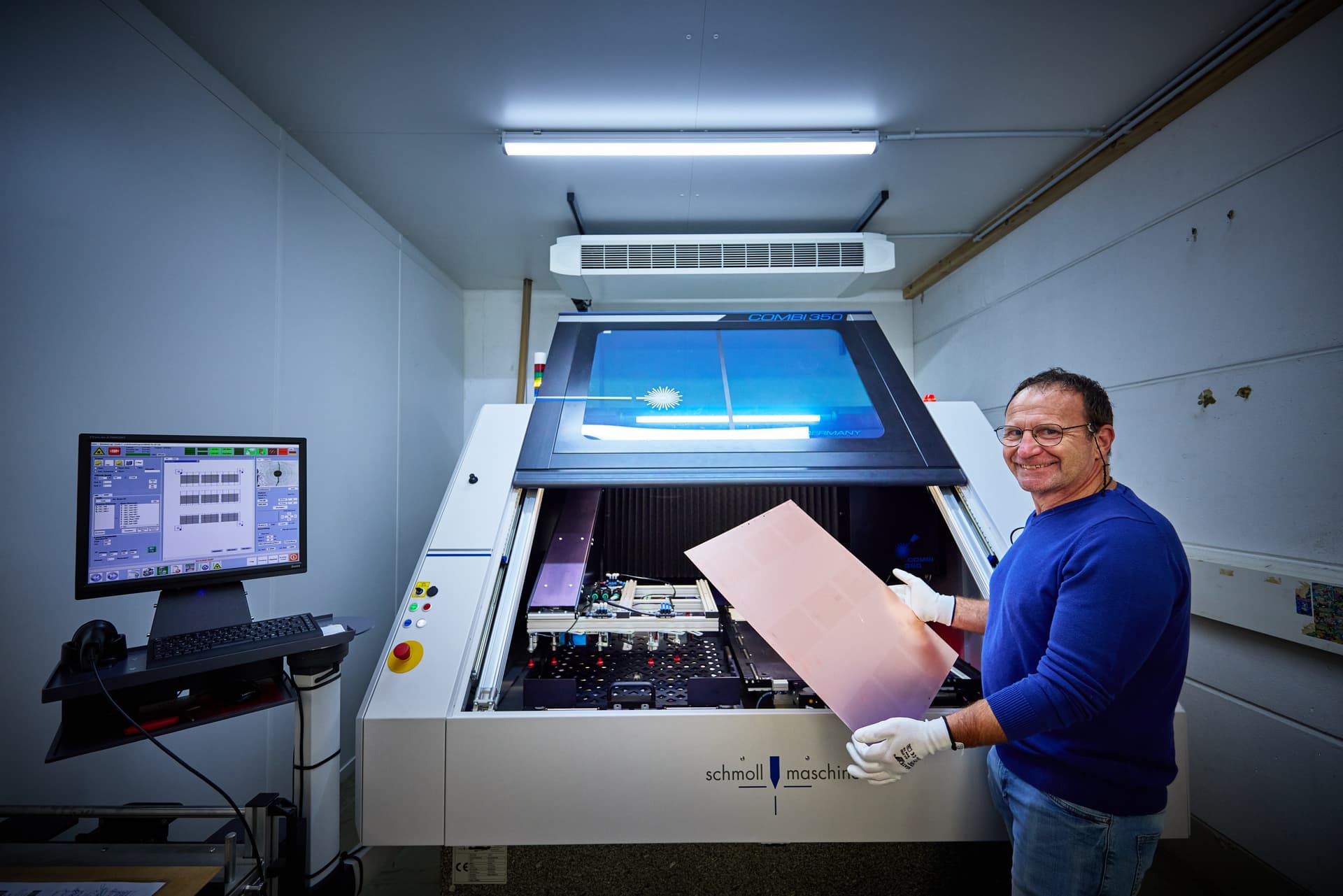 Commissioning of the laser drilling machine for microvias.